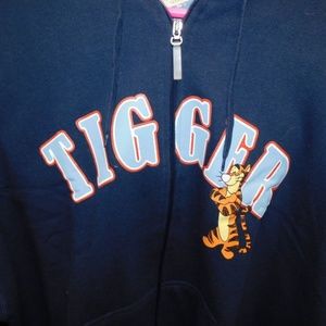 NEW Authentic Disney Tigger Hoodie (Size XXL) Navy Blue Zip-Up with Tags